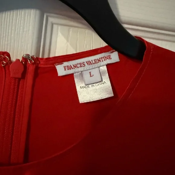 Frances Valentine Florencia silk Red a-line dress. Never worn. Size L - Picture 2 of 4